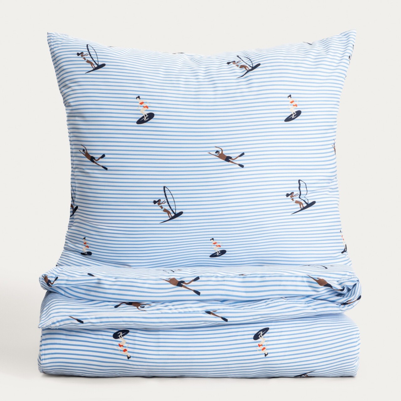 Lenjerie de pat King Size, Mare, Homla, 200x220 cm, 3 piese, microfibra din poliester, albastru - imagine 6